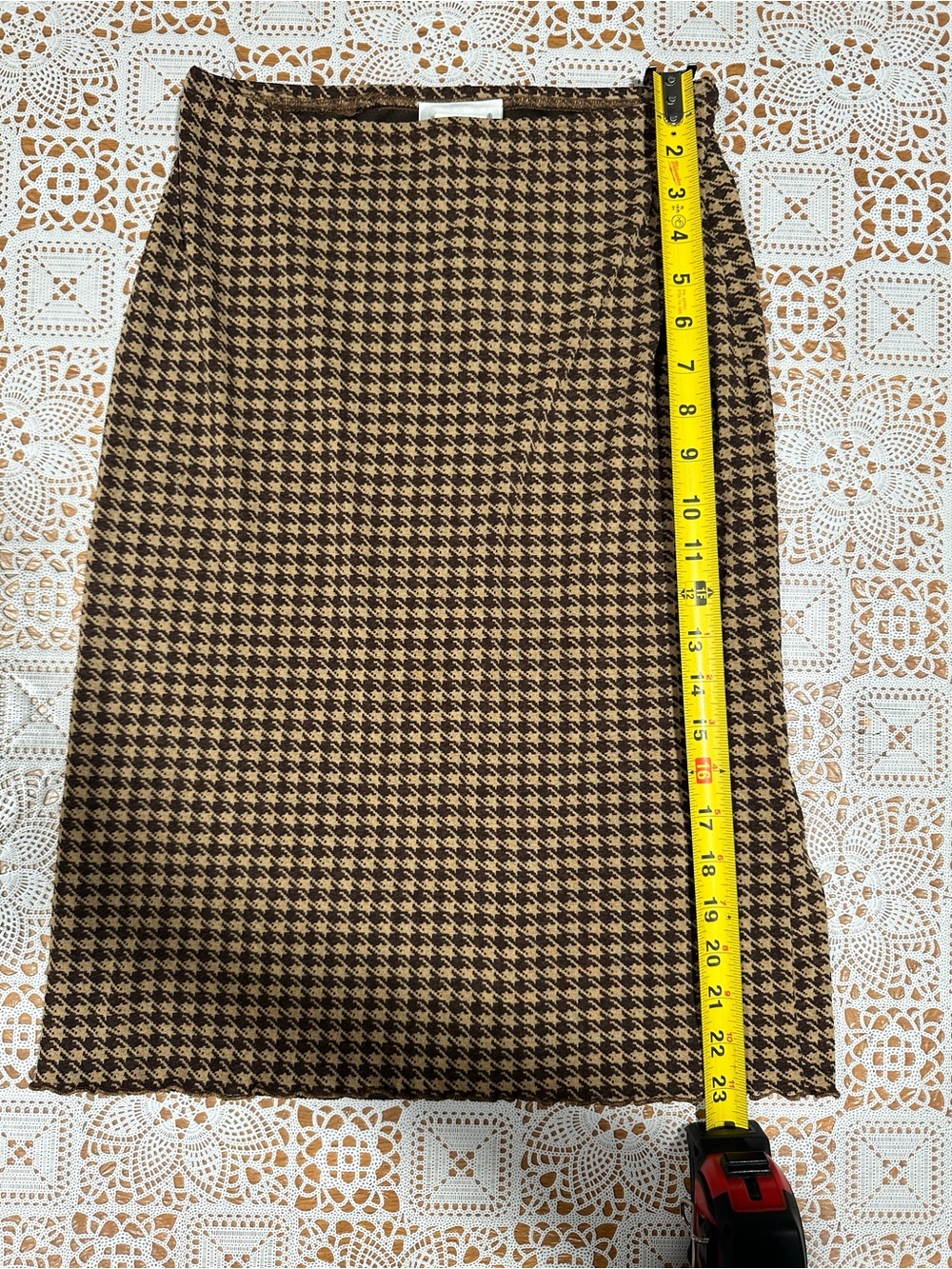 Hennes Collection Houndstooth Midi Skirt Made in Italy Size S - Picture 4 of 5
